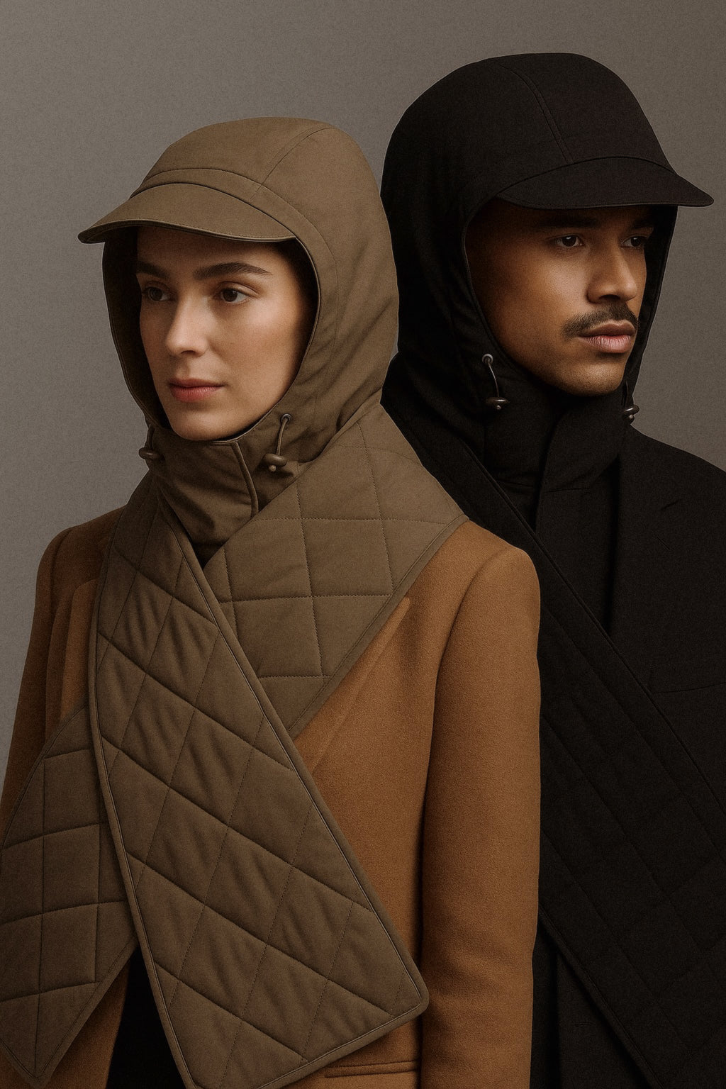 RainWrap Noir – Écharpe capuche imperméable élégante | RAINPOP — black